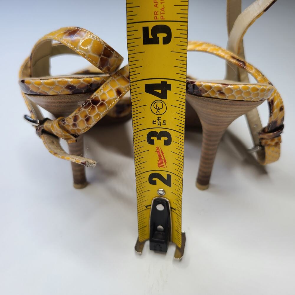 Donald J. Pliner Couture Python Leather Pumps Ankle Wrap Heels Size 7.5 M - Picture 7 of 7